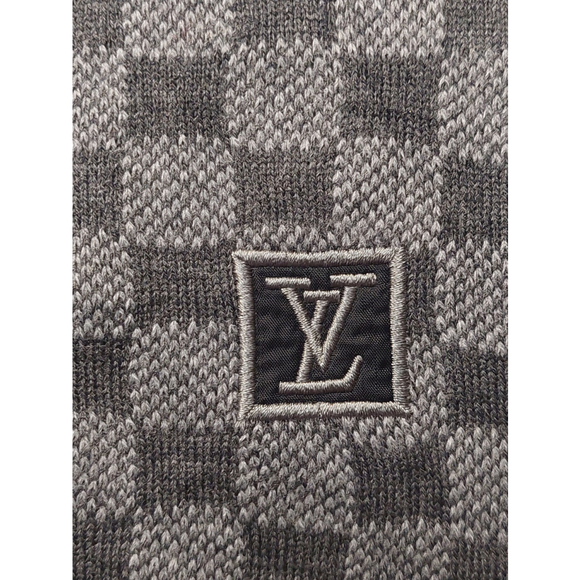 LOUIS VUITTON Petit Damier Graphite Scarf Black Gray Pre-Owned - Picture 12 of 12